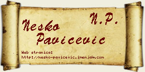 Neško Pavičević vizit kartica